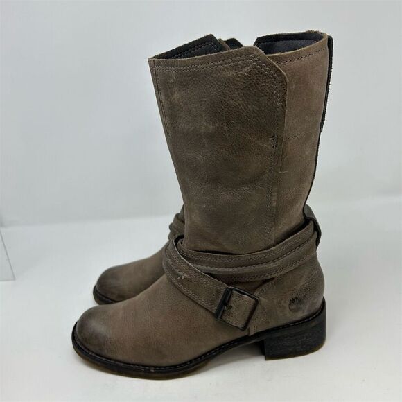 Timberland Whittemore Women's Brown Gray Leather Mid Calf Boots Size 6.5 - Picture 5 of 15